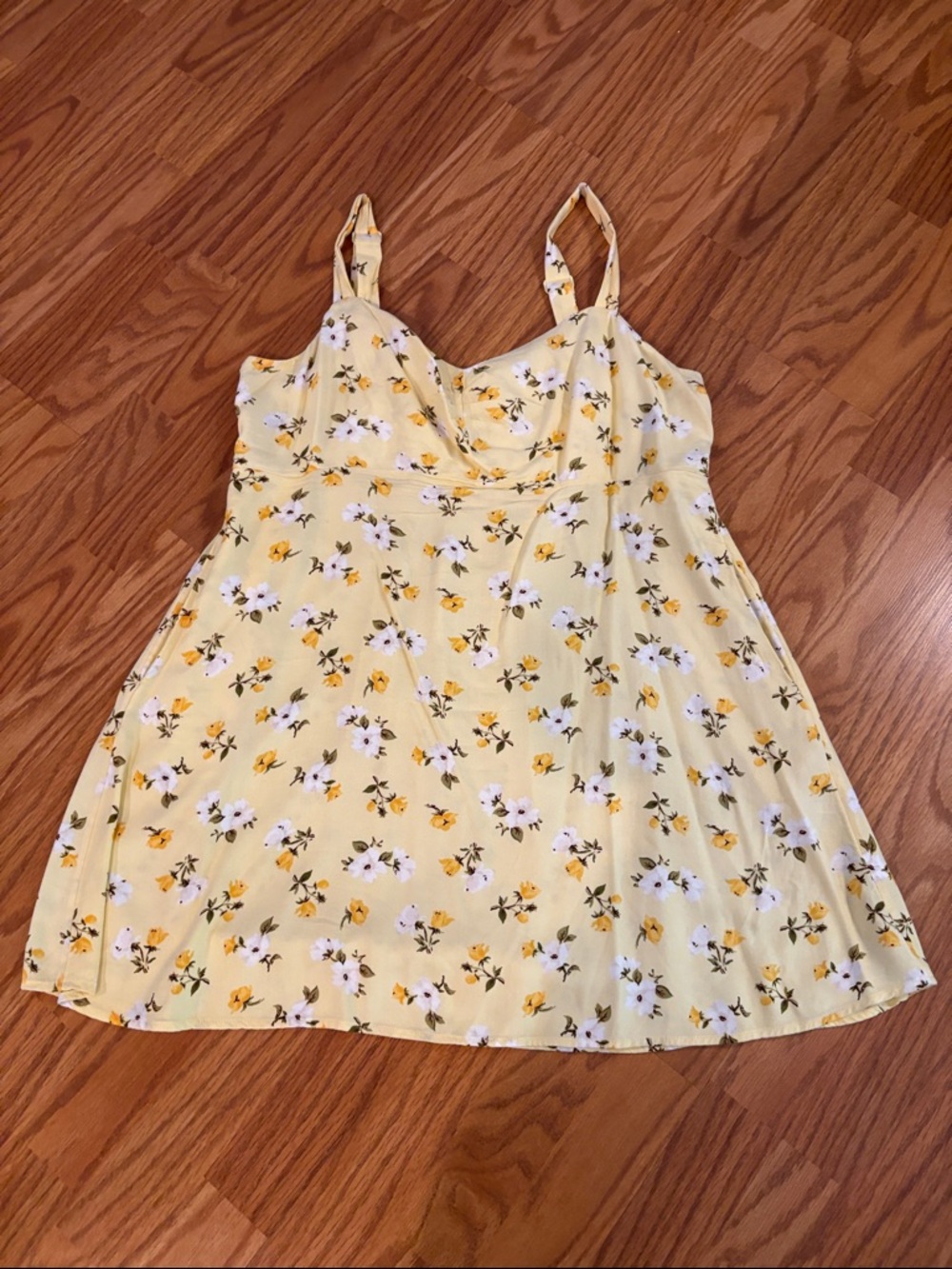 Old Navy Yellow Floral Spaghetti-Strap dress